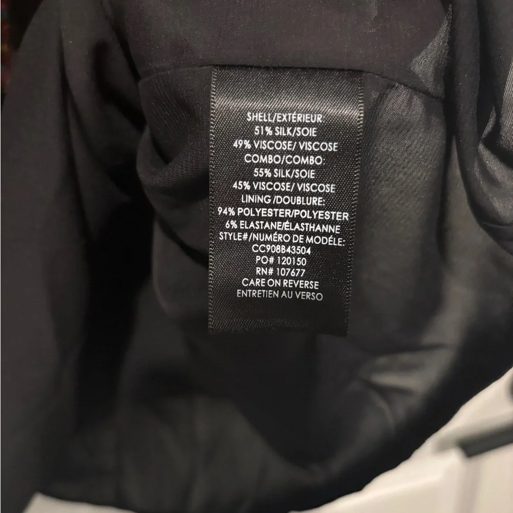 Alice + Olivia Julius Floral Flower Ruffle Dress Silk Black Multicolor Pattern - Picture 10 of 11